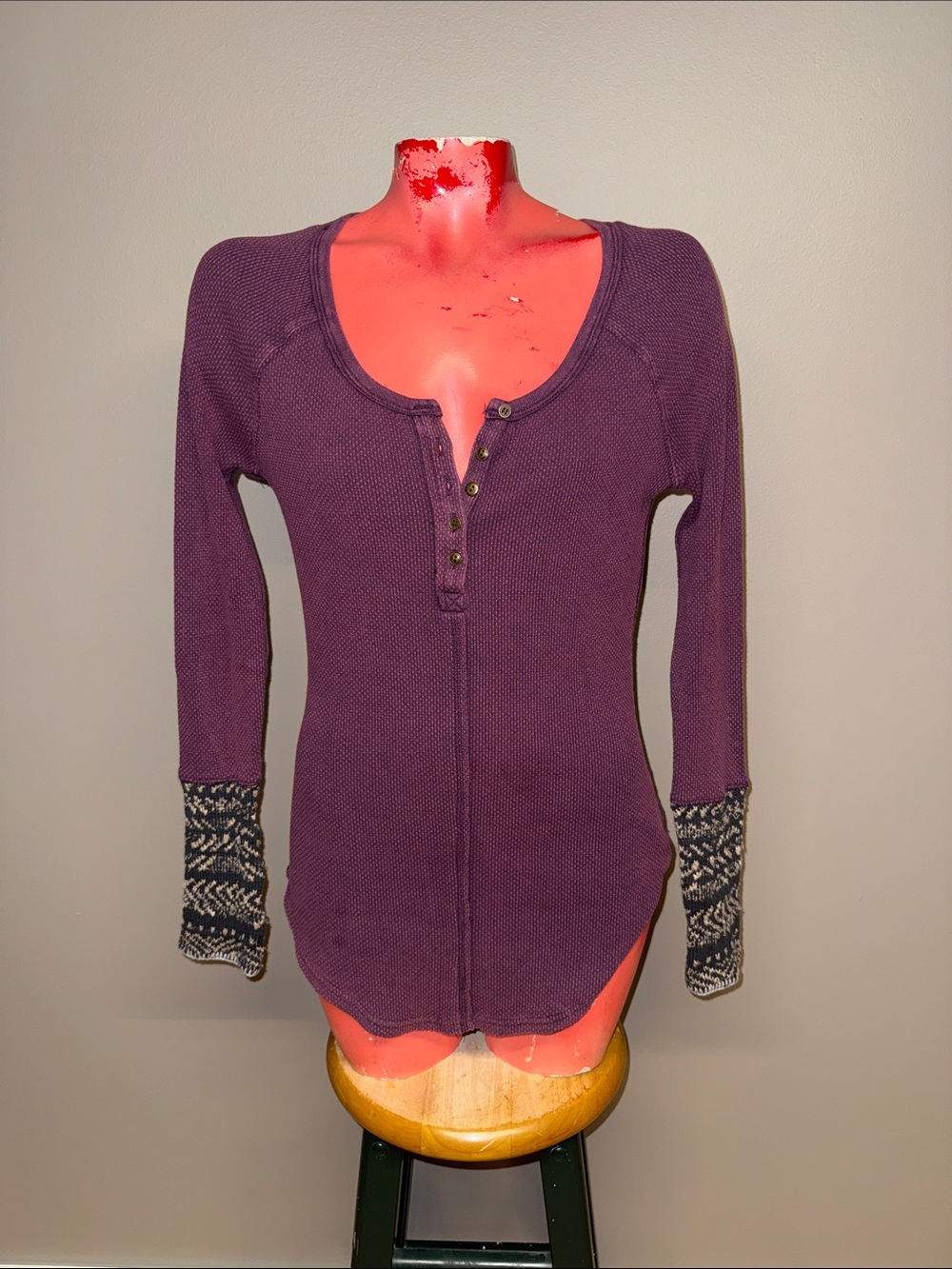 Free People thermal top shirt blouse